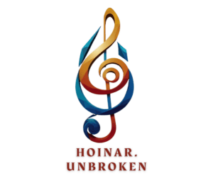 Logo festival muzical Hoinar Unbroken, simbolizând pasiunea pentru muzică și libertate.